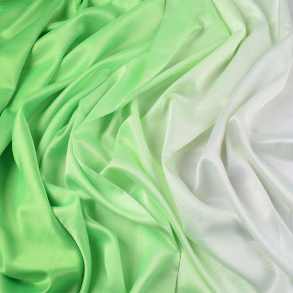 Атлас стрейч салатово-белый радуга ш.120 . оптом