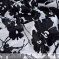 Батист деворе білий в чорні квіти, ш.140 оптом