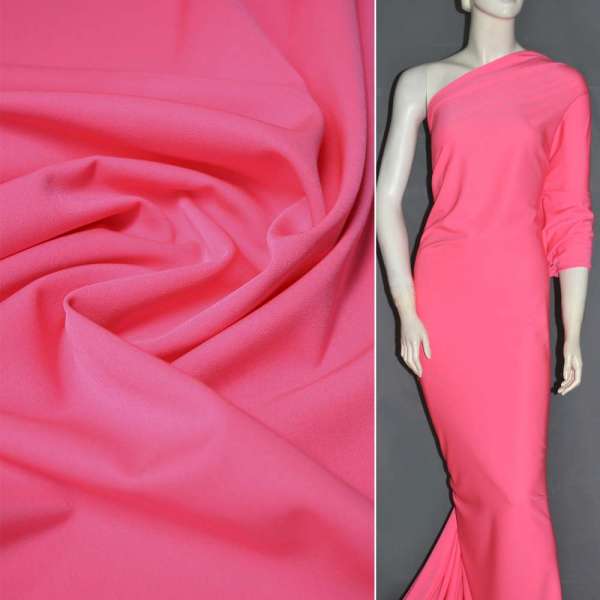 Ткань костюмная бистрейч розовая (ультра) ш.150 оптом