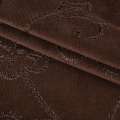 Мікровельвет темно-коричневий, вишитий шовковою ниткою, ш.145 оптом