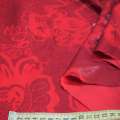 Віскоза костюмна з органзой червона в квіти, ш.150 оптом