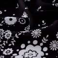 Вискоза черная в белый цветок (купон) ш.143 оптом