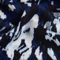 Віскоза рельєфна чорно-синьо-білі розводи ш.146 оптом