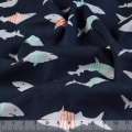 Вискоза синяя темная в серые акулы ш.152 оптом