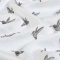 Вискоза белая, черные колибри, ш.135 оптом