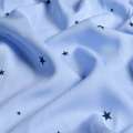 Вискоза голубая, синие звездочки, ш.145 оптом