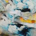 Вискоза разноцветная, акварельные цветы и птицы ш.146 оптом