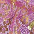 Гіпюр бузковий з квітами з золотого люрексу ш.150 оптом