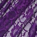 Кружевное полотно стрейч фиолетовое цветы с кругами ш.145 оптом