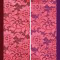 Кружевное полотно стрейч ярко розовое веточка с цветами ш.150 оптом