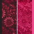 Кружевное полотно стрейч бордовое веточка с цветами ш.150 оптом