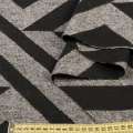 Кашемір пальтовий геометричний малюнок чорний на сірому тлі, ш.150 оптом
