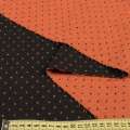 Жаккард костюмный 2-ст. черно-оранжевый крапки ш.150 оптом