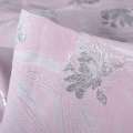 Фукра розовая с серебряными розами ш.150 оптом