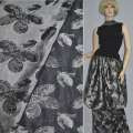 Фукра темно-серая с крупными цветами ш.150 оптом