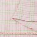 Сорочкова тканина стрейч в смужку салатову, жату, рожева, ш.145 оптом