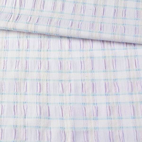 Сорочкова тканина стрейч в смужку блакитну, жату, бузкова, ш.130 оптом