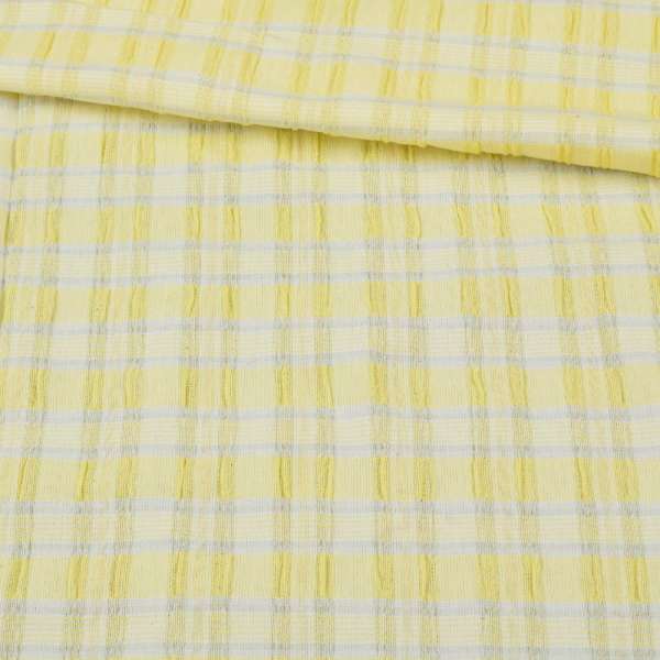 Сорочкова тканина стрейч в смужку сіру, жату, жовта, ш.130 оптом