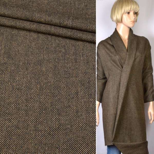 Твид черно-коричневый (крупное плетение) ш.152 оптом