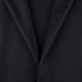 Ткань костюмная с вискозой черная в черную полоску, ш.150 оптом