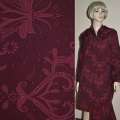 Жаккард костюмный бордовый с абстрактным рисунком ш.172 оптом