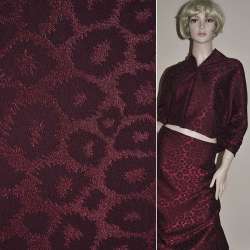 Жаккард костюмный бордовый темный с рваными кольцами ш.150
