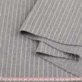Тканина костюмна сіра в білу смужку 10мм ш.150 оптом
