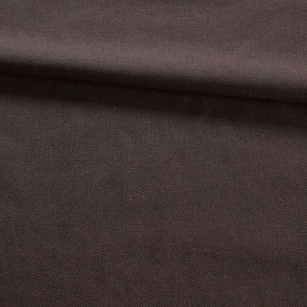 Ткань костюмная хлопковая в мелкую елочку коричневая, ш.145 оптом