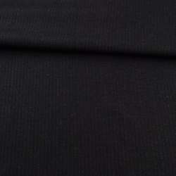 Тканина костюмна з віскозою в смужку вузьку чорна, ш.150