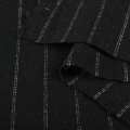 Шерсть костюмная черная в полоску двойную белую, ш.150 оптом