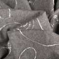 Ткань костюмная серая с настроченной серебристой тесьмой, ш.150 оптом