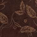 Ткань костюмная коричневая с вышивкой и золотым рисунком, ш.150 оптом