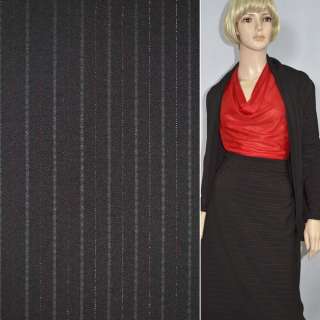 Ткань костюмная темно-бордовая с темно-бордовыми полосами и люрексом ш.145 оптом