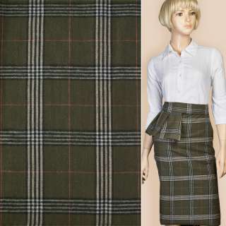 Шотландка * оливковая в черно-молочную клетку ш.142 (2 сорт) оптом