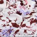 Котон білий в коричнево-рожево-бузкові квіти ш.145 оптом