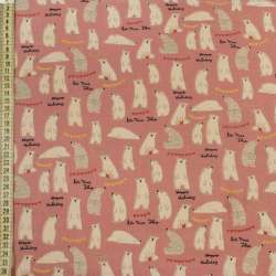 Котон з ворсом фрезовий, бежеві ведмеді, ш.143