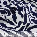Котон стрейч біло-синій тигровий принт ш.140 оптом