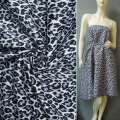 Коттон стрейч молочный фиолетово-черный "леопард" ш.140 оптом