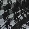 Кружевное полотно черное, двухсторонний купон ш.150 оптом