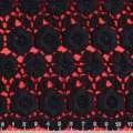 Кружево макраме черное маленькие цветочки 15мм ш.115 оптом