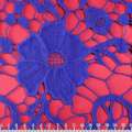 Кружево макраме ультрамарин цветы на абстрактной сетке ш.125 оптом
