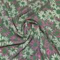 Купра Діллон зелена з молочно-рожевими квітами ш.150 оптом
