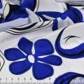 Купра белая в синие цветы и круги ш.145 оптом