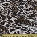 Микролайкра белая с болотно-черным принтом леопарда ш.170 оптом