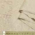 Лен песочный с вышивкой и серебристым рисунком, ш.140 оптом