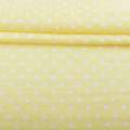 Льон з бавовною жовтий світлий у білий горох, ш.155 оптом