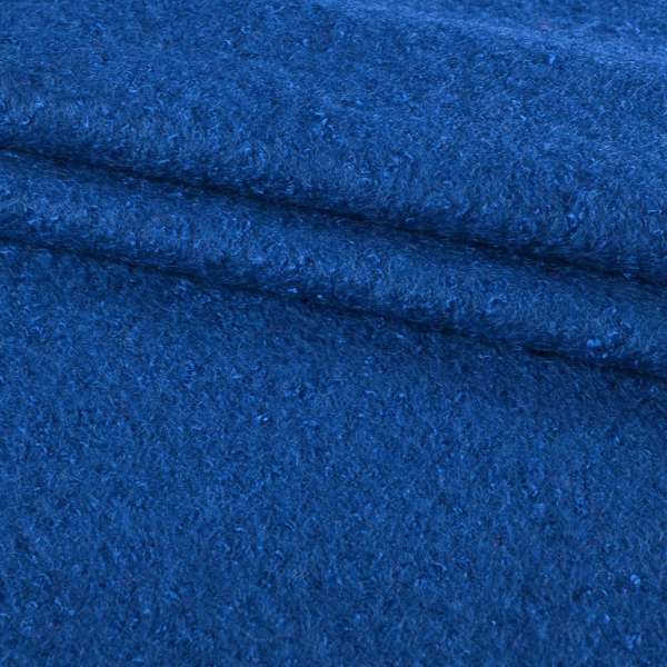 Лоден букле крупное с ворсом пальтовый синий ультра, ш.150 оптом