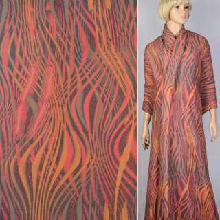 Лоден костюмно-пальтовый волны желто-розовые, ш.145 оптом