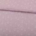 Муслин (марлевка жатая двойная) розово-серый, белые лапки, ш.140 оптом