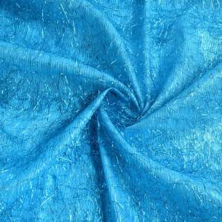 Травка голубая с голубыми люрексовыми нитями, ш.135 оптом
